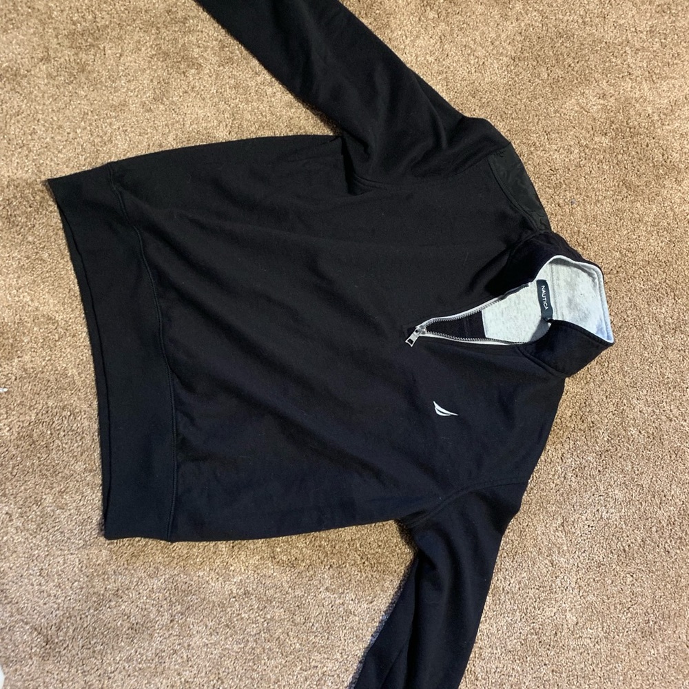 nautica three quarter zip sweatshirt